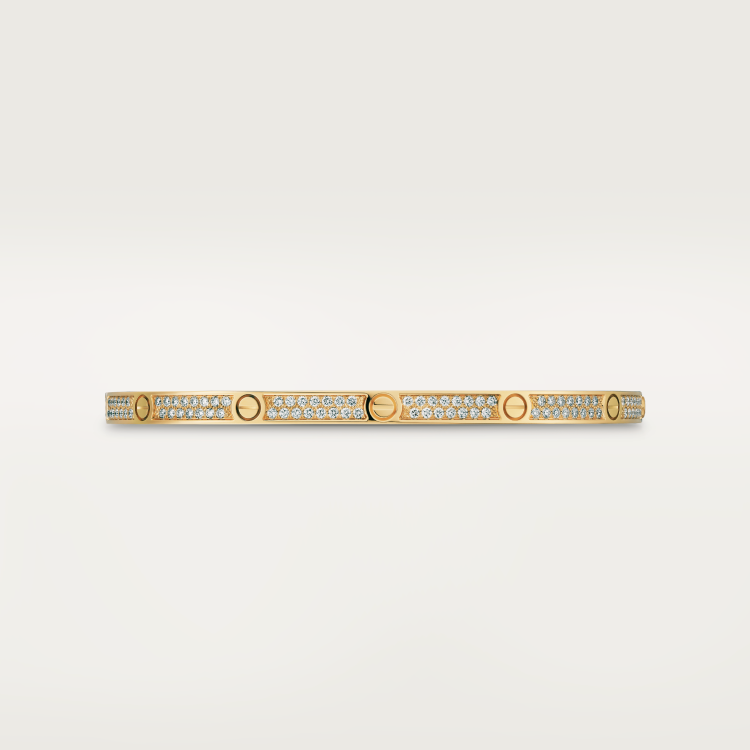 LOVE bracelet, small model, paved with diamonds, 18K yellow gold--GaiYalun