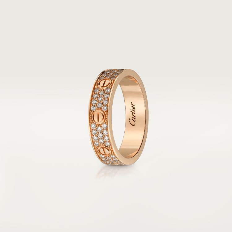 LOVE wedding ring set with diamonds in 18K rose gold--GaiYalun