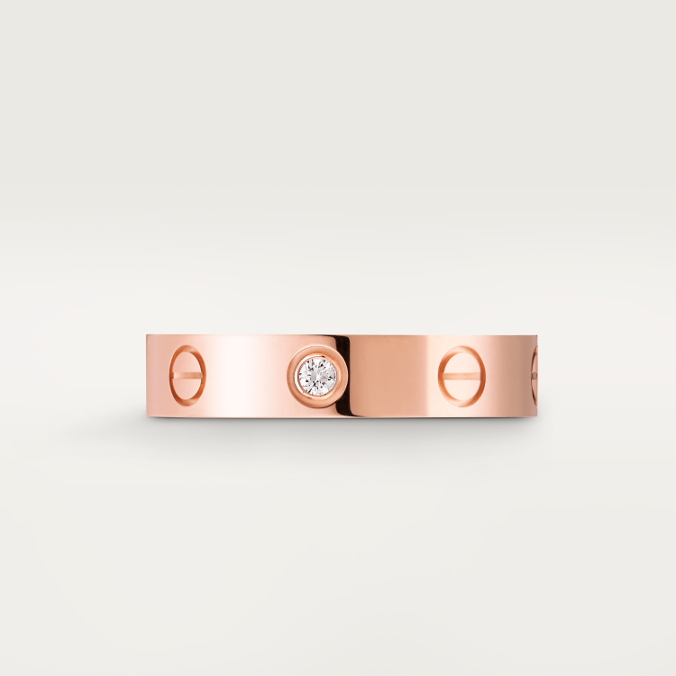 LOVE wedding ring set with 1 diamond 18K rose gold--GaiYalun