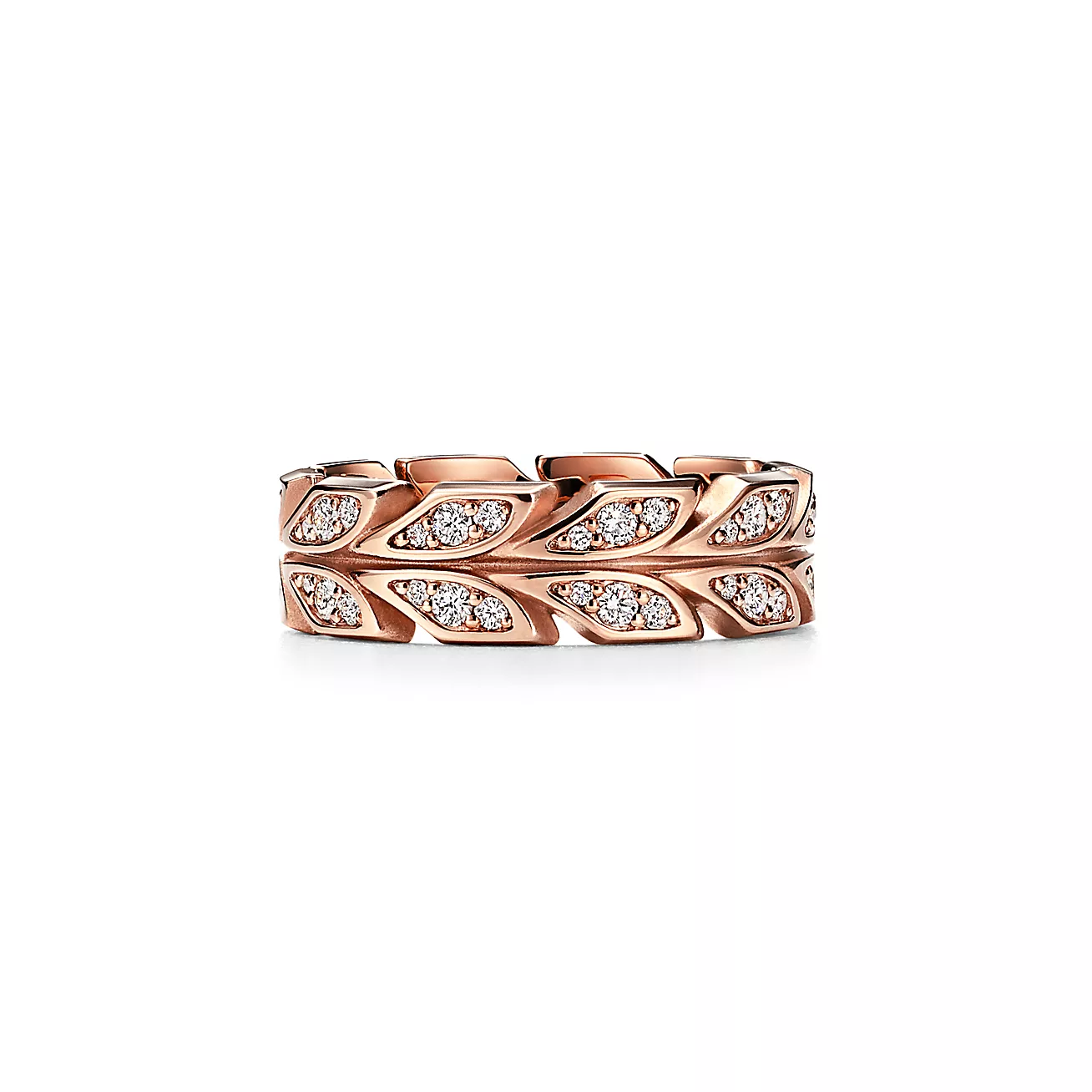 Tiffany Victoria™ Vines Ring 18K Rose Gold with Diamonds--GaiYalun