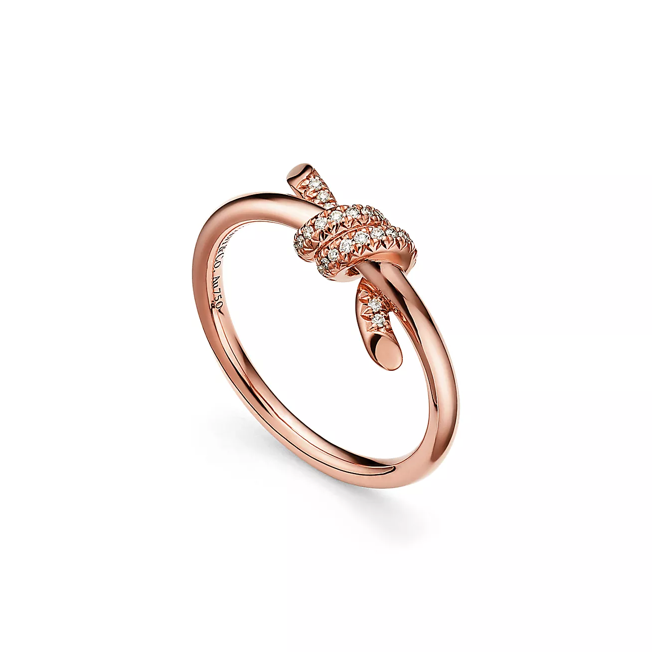 Tiffany Knot ring 18K Rose Gold with Diamonds--GaiYalun