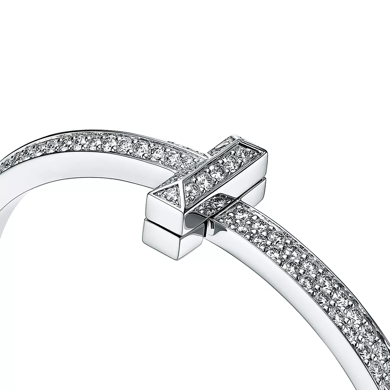 T1 Diamond Wide Bracelet 18K white gold--GaiYalun