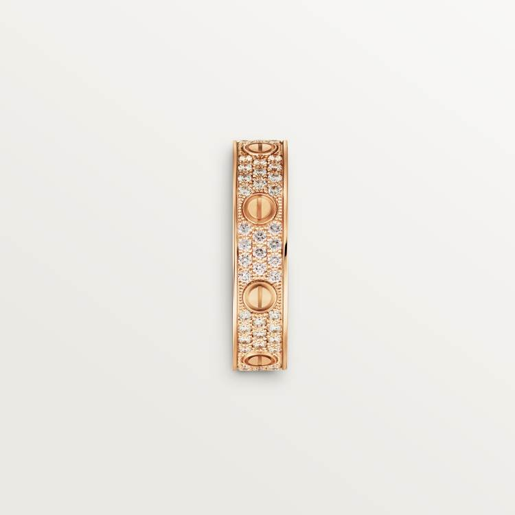 LOVE wedding ring set with diamonds in 18K rose gold--GaiYalun