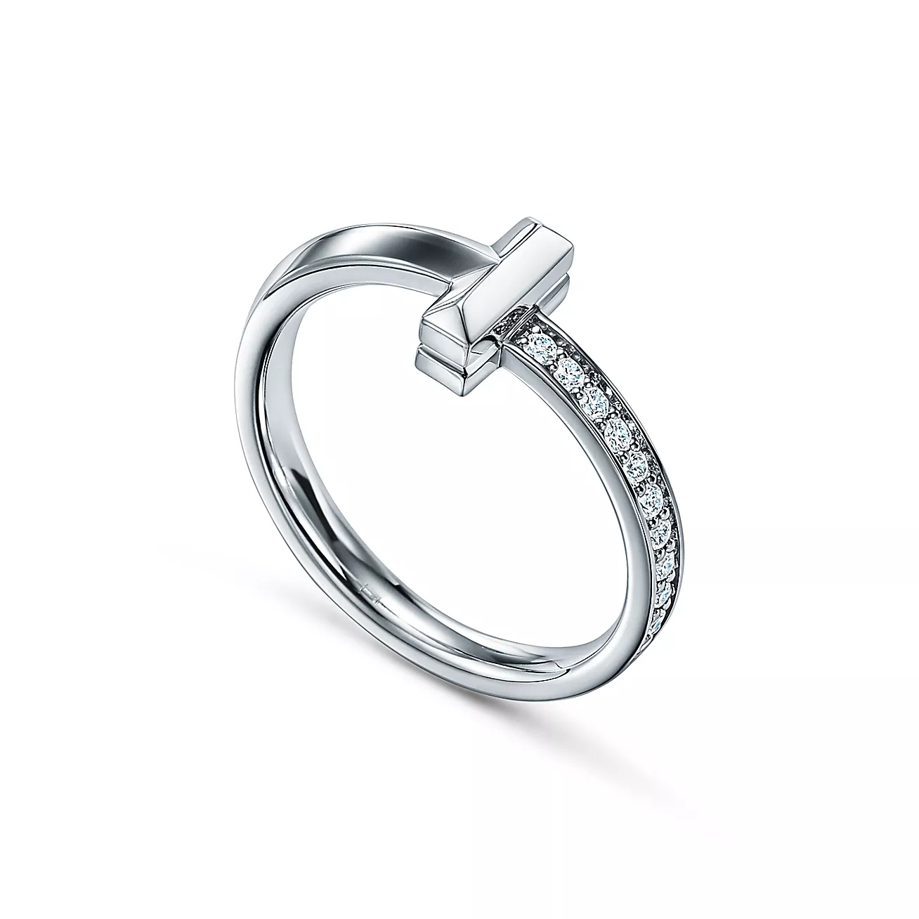 Tiffany T1 ring 18K White Gold with Diamonds--GaiYalun