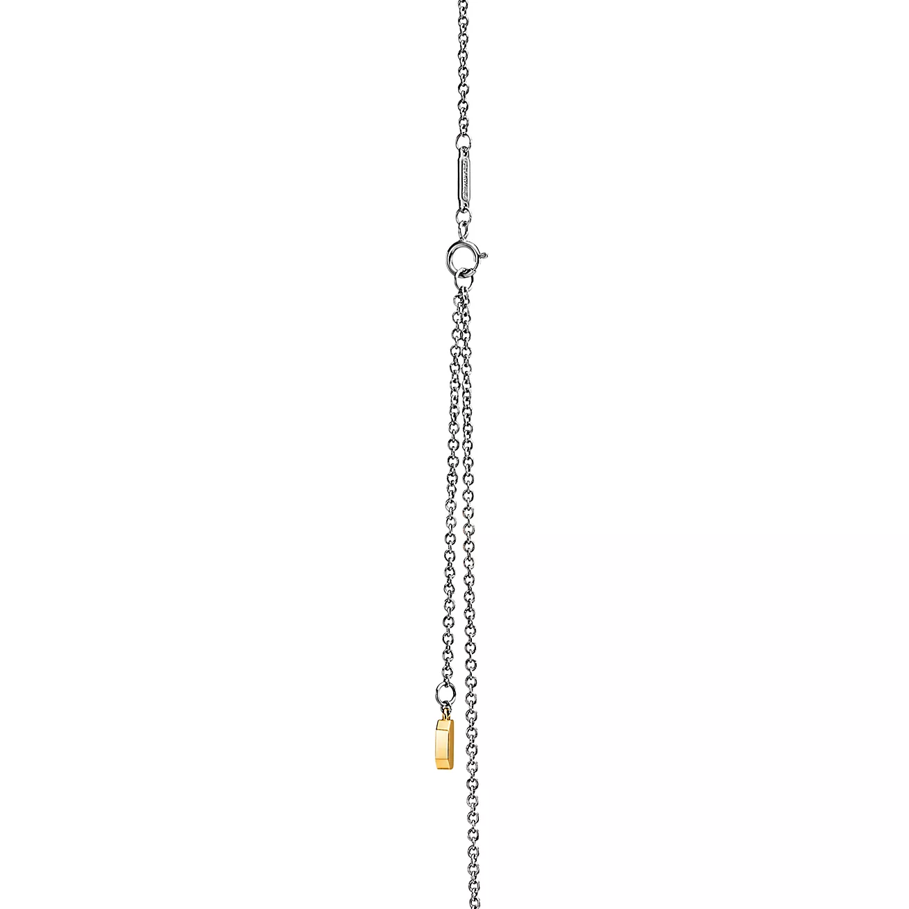 hoop necklace Platinum and 18k Yellow Gold with Diamonds, Large--GaiYalun