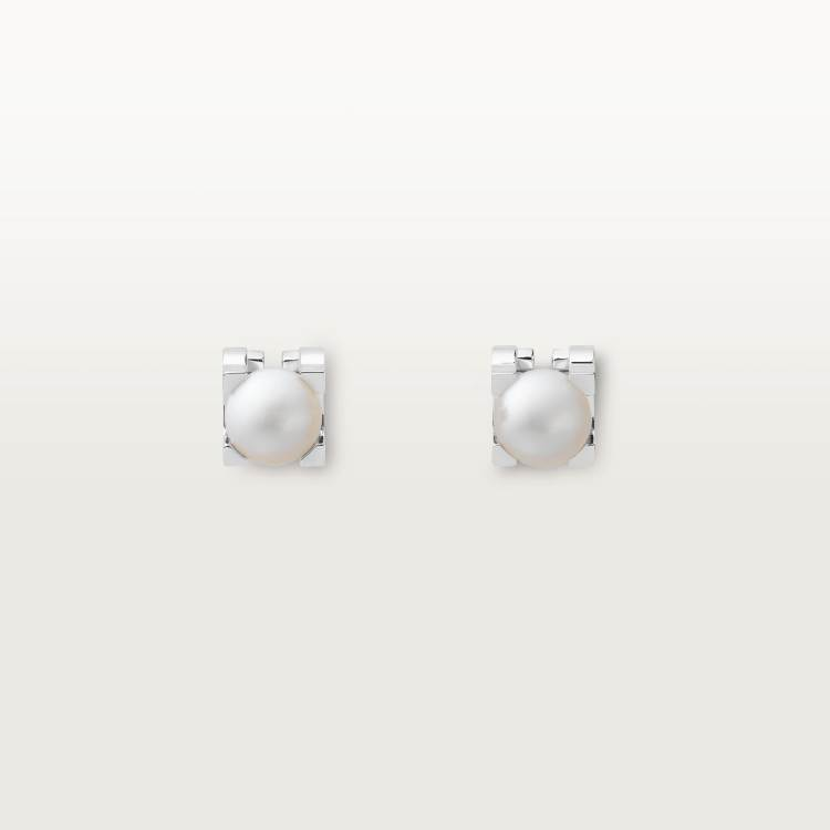 C DE CARTIER EARRINGS 18K WHITE GOLD--GaiYalun