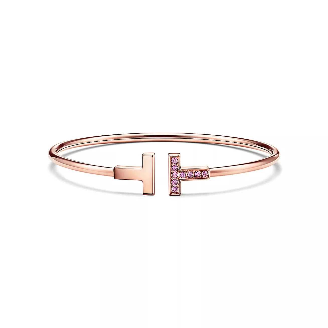 Tiffany T 18k rose gold with pink sapphires--GaiYalun