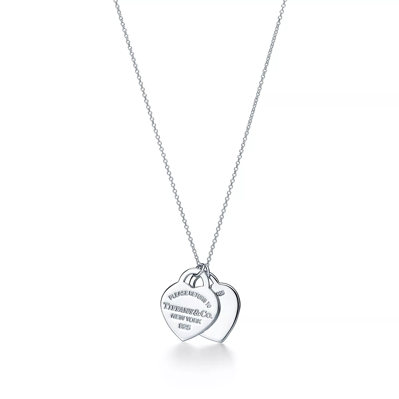 Tiffany Blue® Double Heart Tag Necklace--GaiYalun