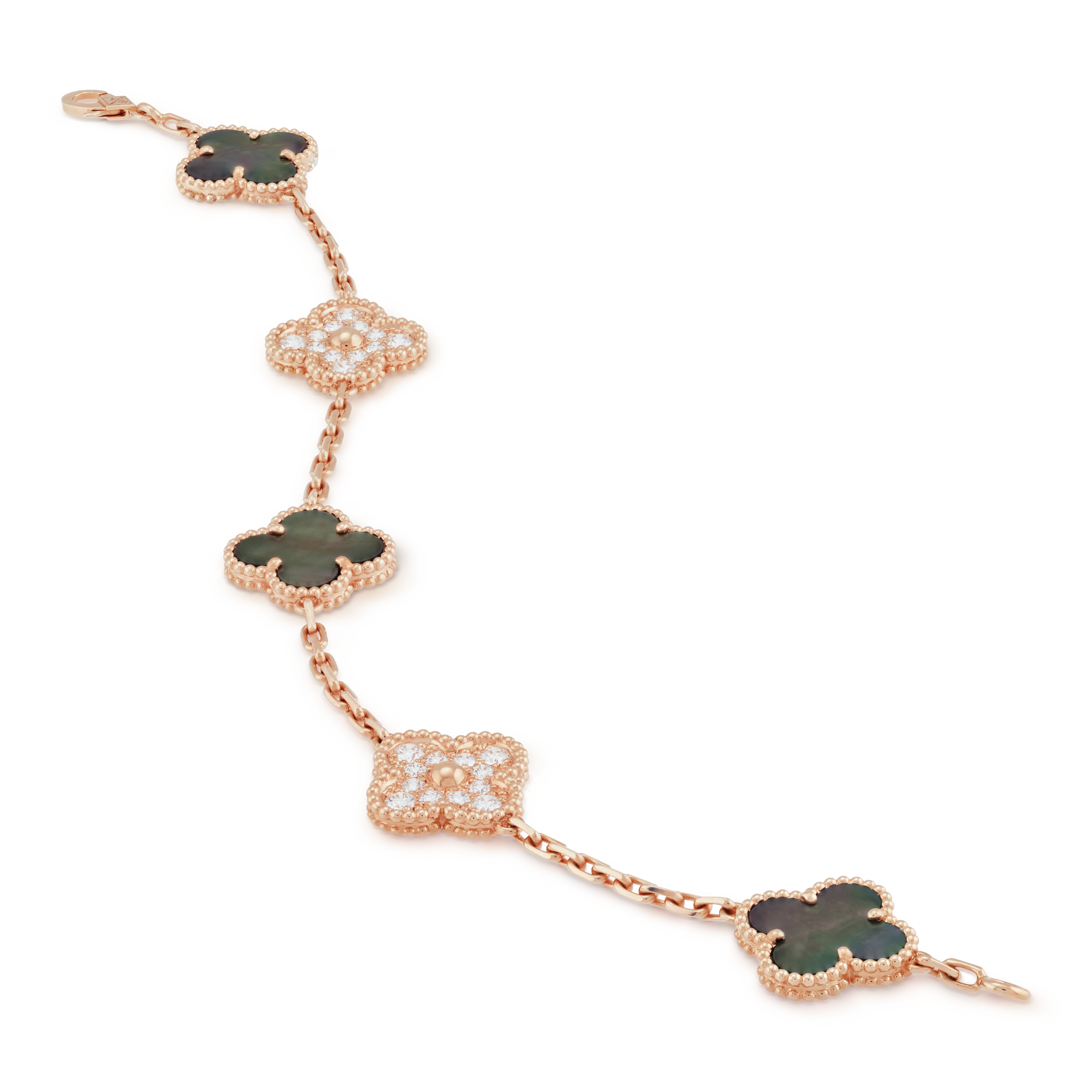 Van Cleef & Arpels Vintage Alhambra bracelet, 5 lucky four-leaf motifs--GaiYalun
