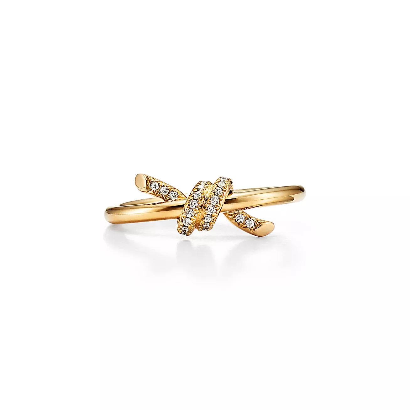 Tiffany Knot ring 18K Yellow Gold with Diamonds--GaiYalun