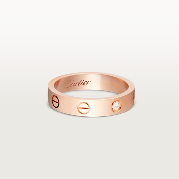 LOVE wedding ring set with 1 diamond 18K rose gold--GaiYalun