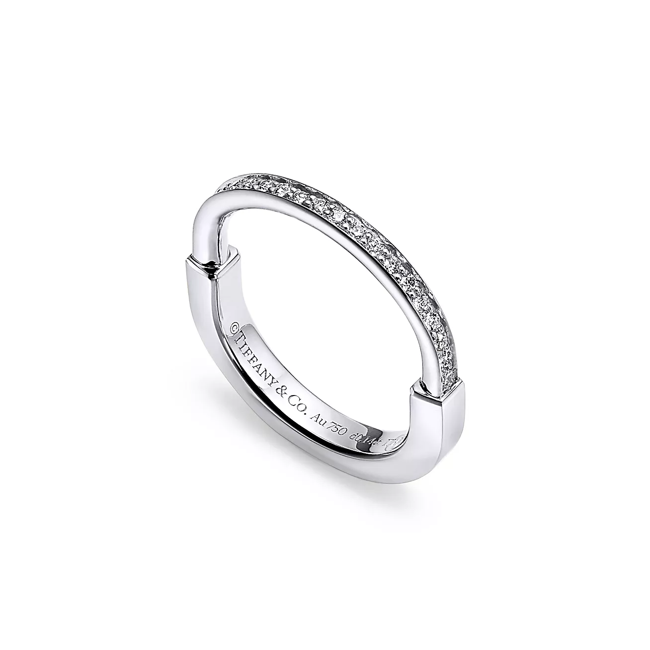 Tiffany Lock ring 18K White Gold with Diamonds--GaiYalun