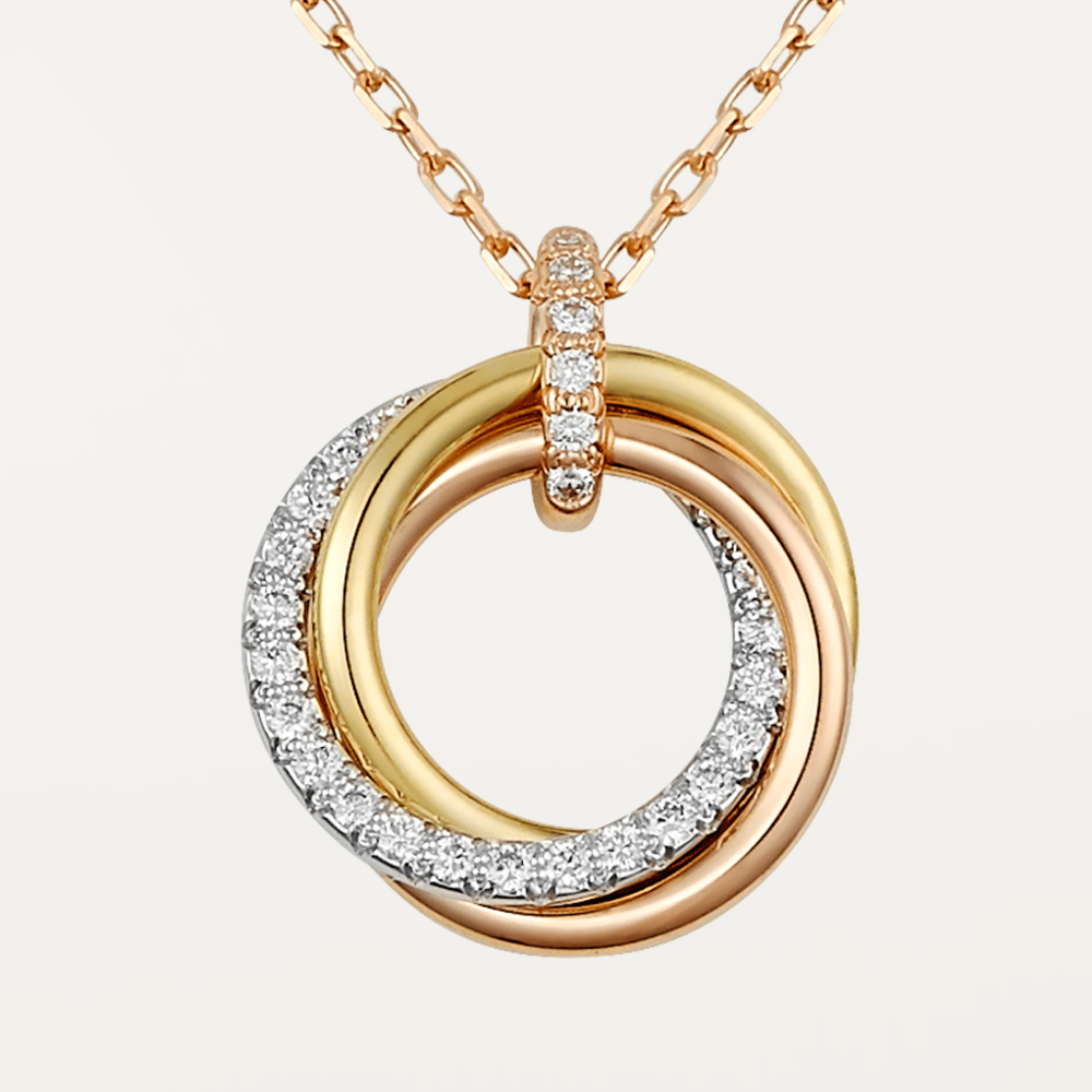 TRINITY necklace 18K white gold, 18K yellow gold, 18K rose gold--GaiYalun