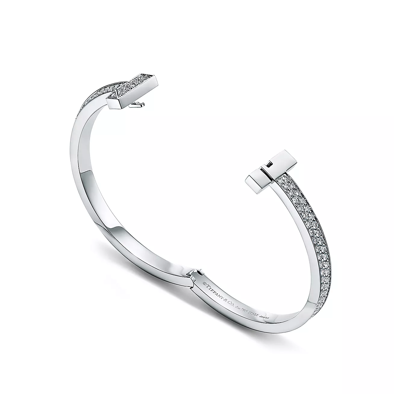 T1 Diamond Wide Bracelet 18K white gold--GaiYalun