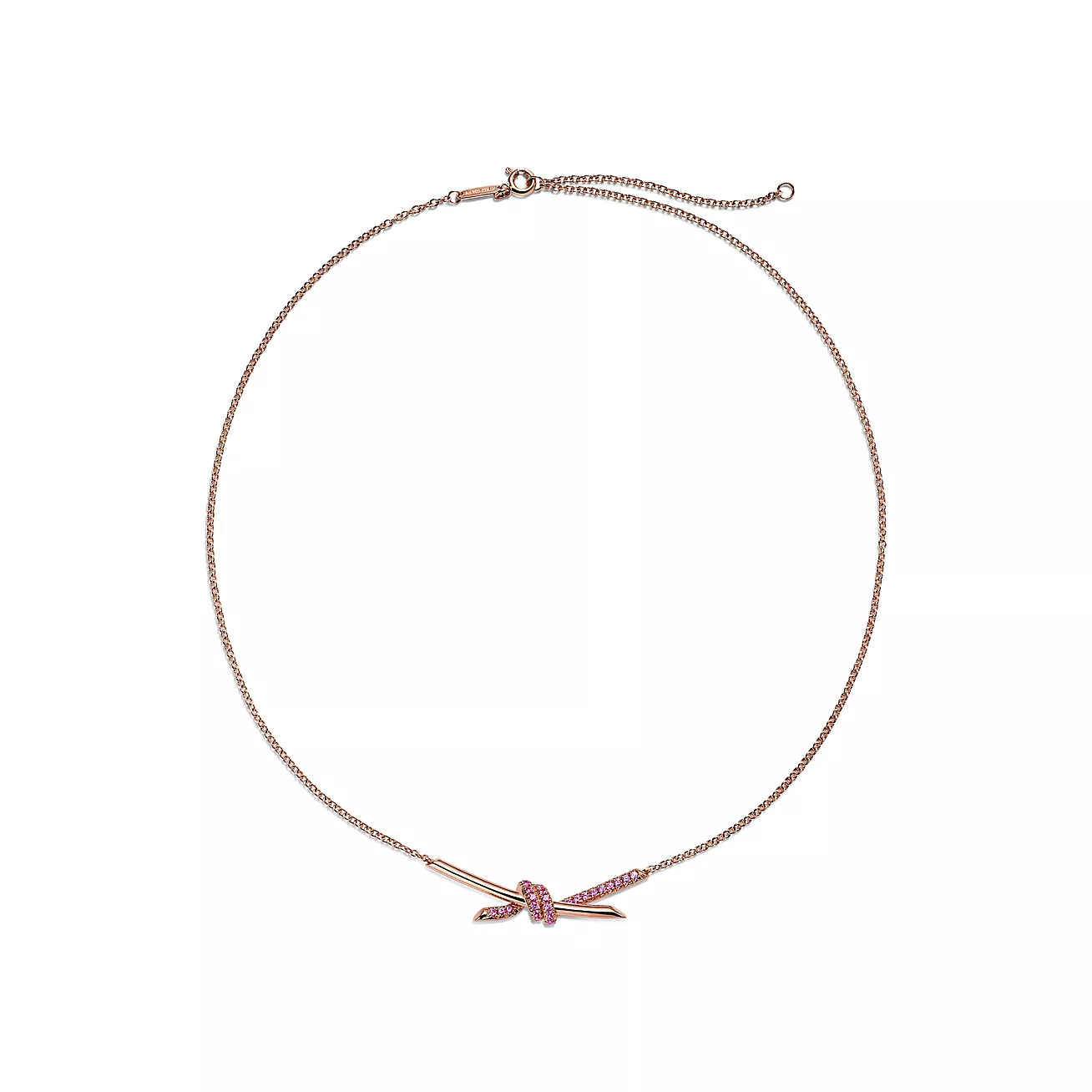 necklace 18k rose gold with pink sapphires--GaiYalun