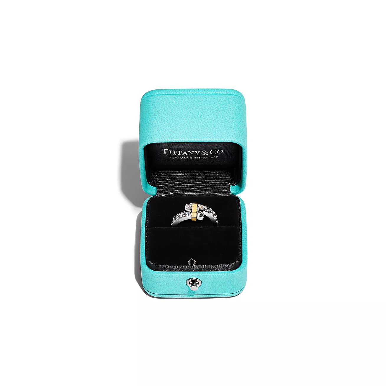 Tiffany Edge wrap ring Platinum and 18K Yellow Gold with Diamonds, Wide--GaiYalun