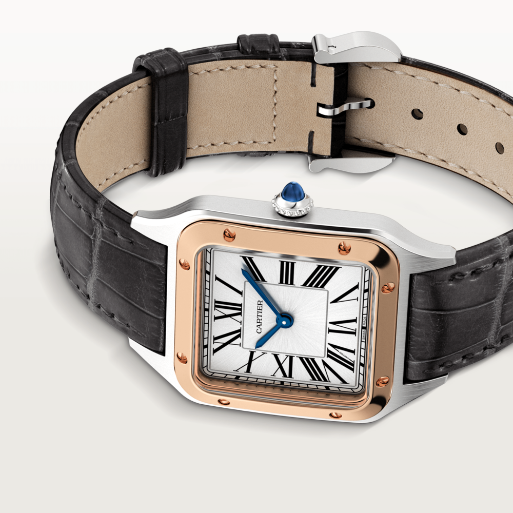 SANTOS-DUMONT Watch Small Model Rose Gold - Steel Quartz--GaiYalun
