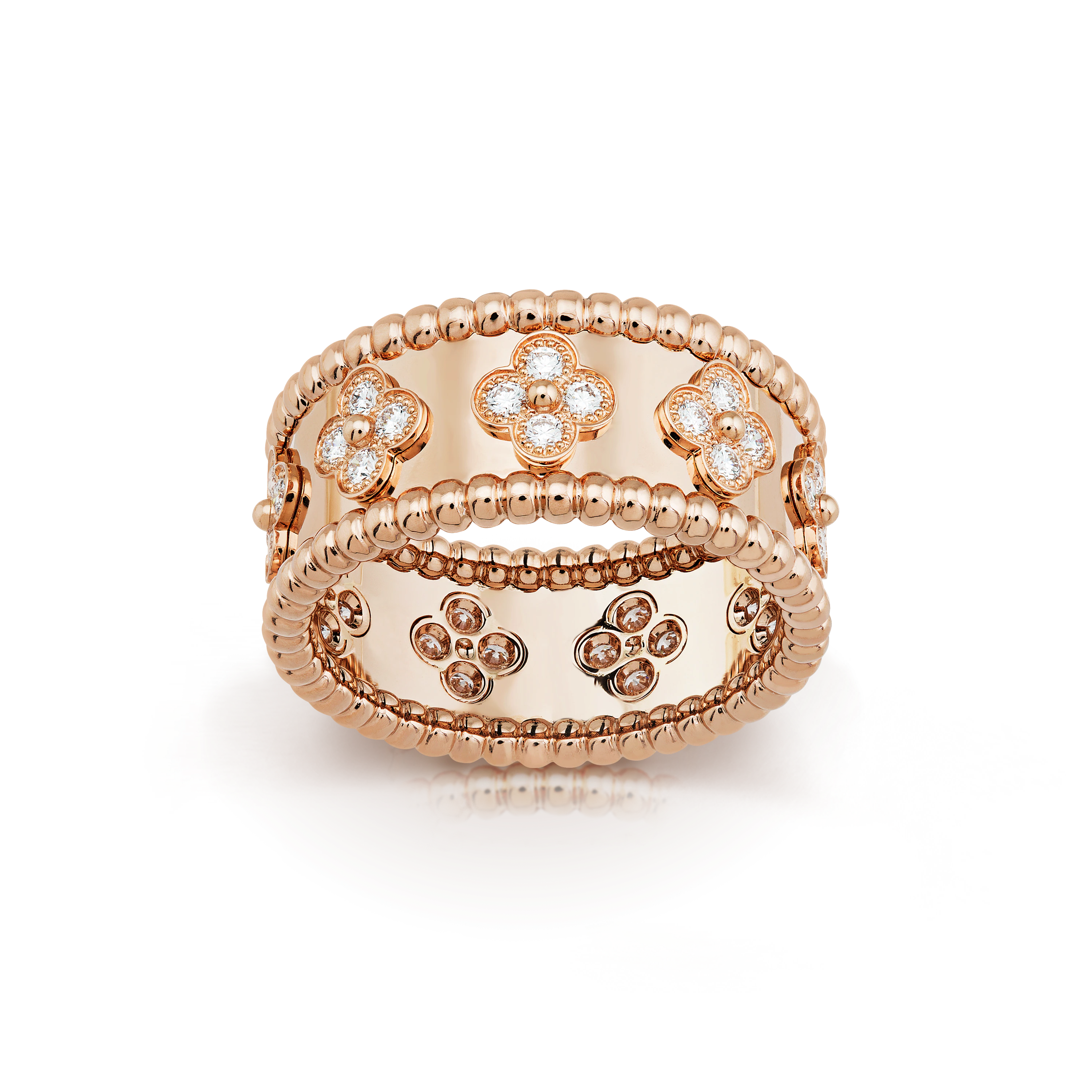 Van Cleef & Arpels Perlée clovers ring, small model--GaiYalun