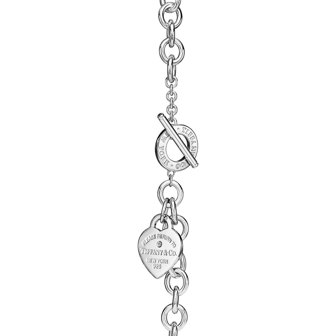 Heart Tag Necklace sterling silver diamond--GaiYalun