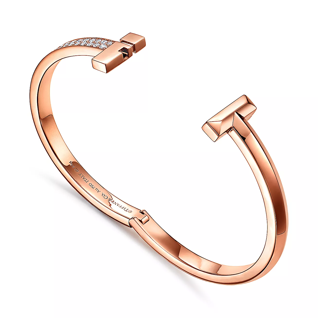 T1 hinged bracelet 18-karat rose gold, wide--GaiYalun