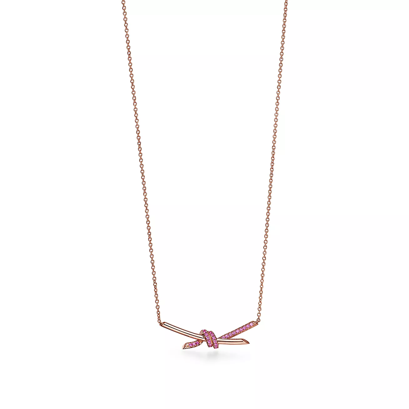 necklace 18k rose gold with pink sapphires--GaiYalun