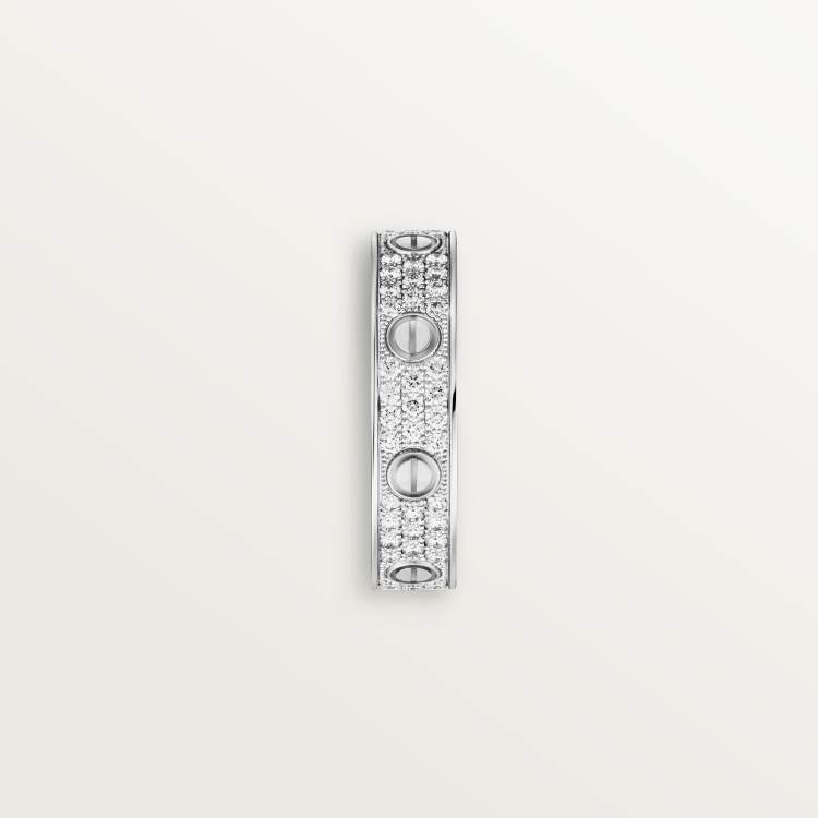 LOVE wedding rings, paved with diamonds, 18K white gold--GaiYalun