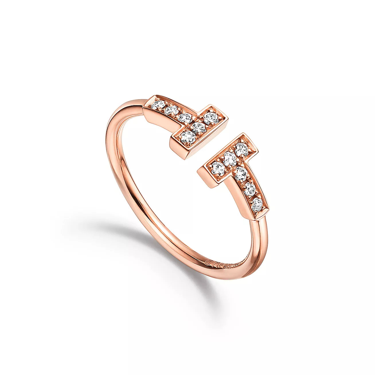 Tiffany T diamond coil ring 18K rose gold--GaiYalun