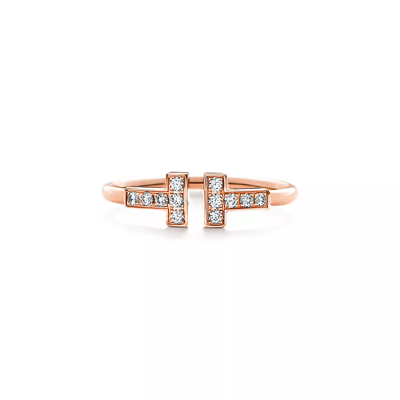 Tiffany T diamond coil ring 18K rose gold--GaiYalun