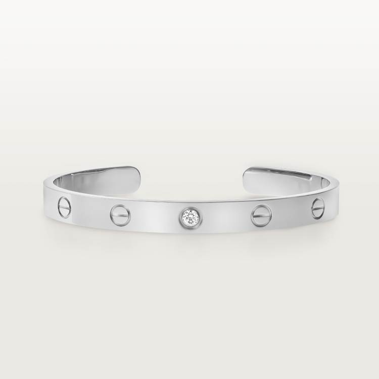 LOVE bracelet set with 1 diamond 18K white gold--GaiYalun
