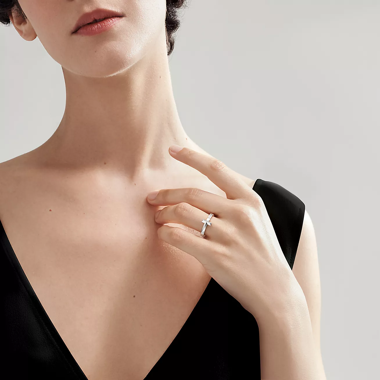 Tiffany T1 ring 18K white gold--GaiYalun