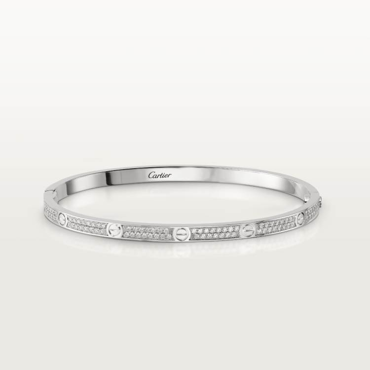 LOVE bracelet, small model, paved with diamonds, 18K white gold--GaiYalun