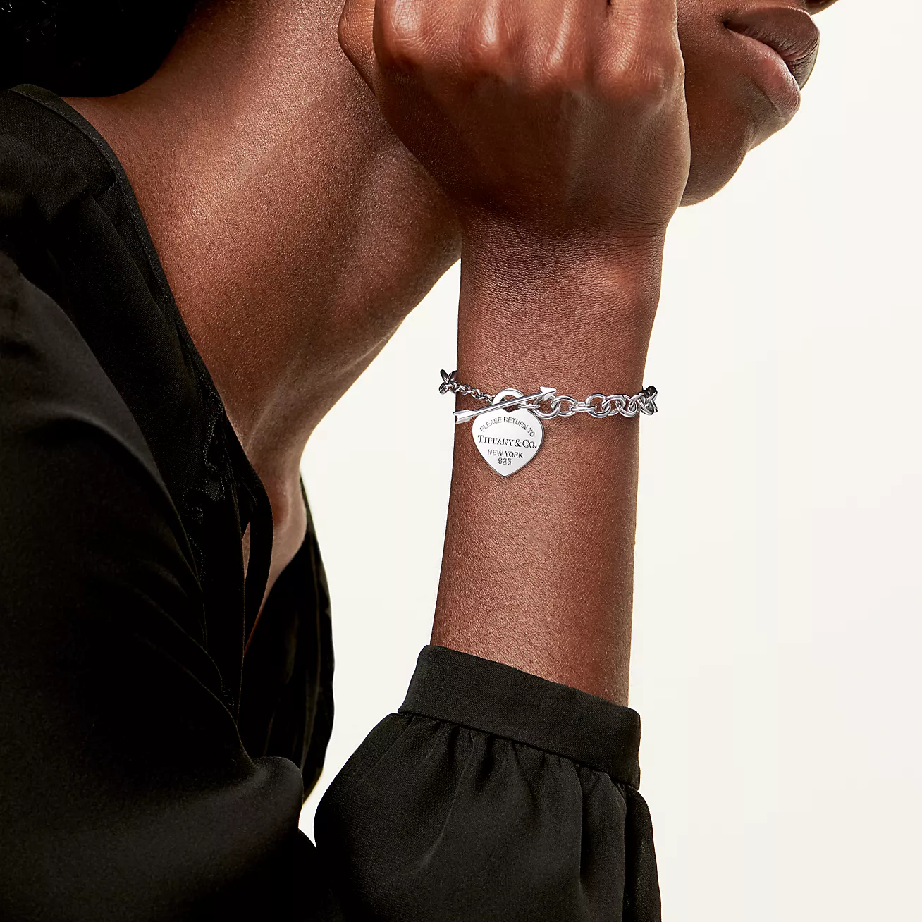 Lovestruck Heart Tag Bracelet sterling silver, medium--GaiYalun