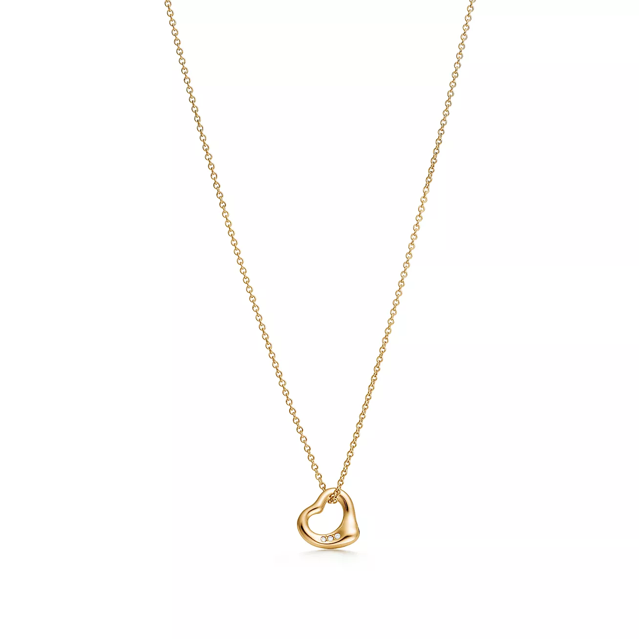 18ct Gold and Diamond Open Heart Necklace--GaiYalun