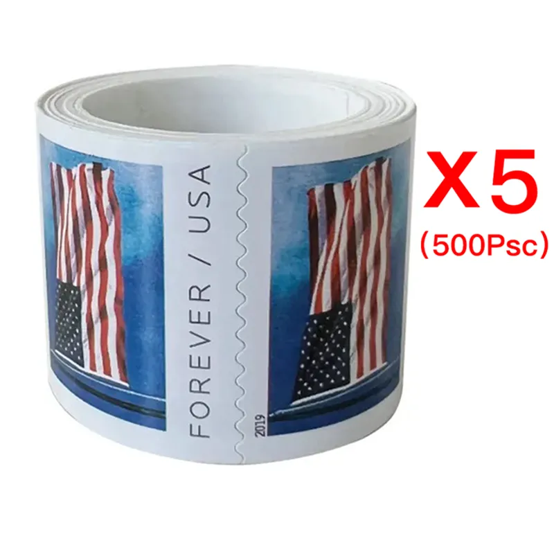 U.S. Flag 2019, 100Pcs/Rolls (500 Pcs)