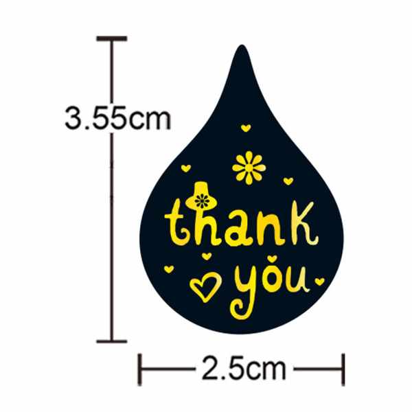 100-500pcs Thank You Stickers 3cm Gold Foil Handmade with Love