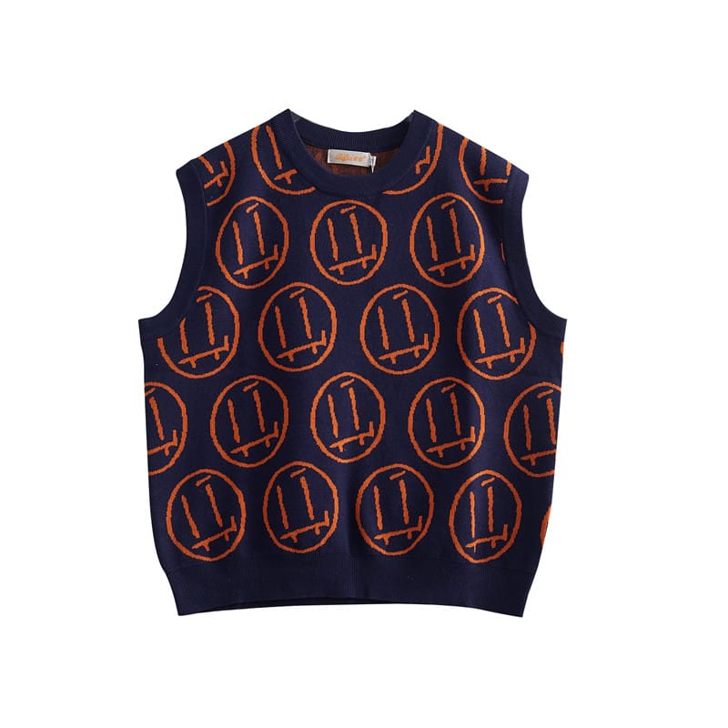 Knit Sweater Vest Top College Style Loose Sweater