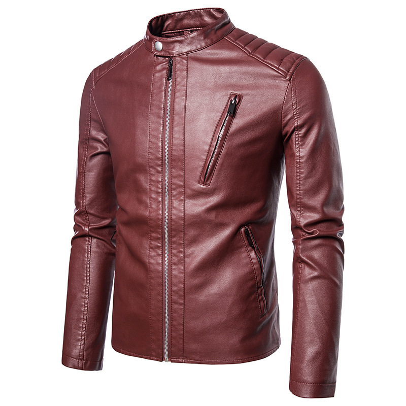 Spring Autumn Leather men's casual coat custom handsome youth spring autumn motorcycle jacket for man