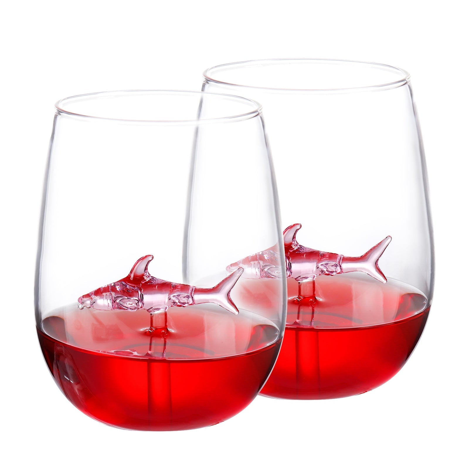 12 oz Stemless Wobble Rocker White, Pink or Red Wine Glasses