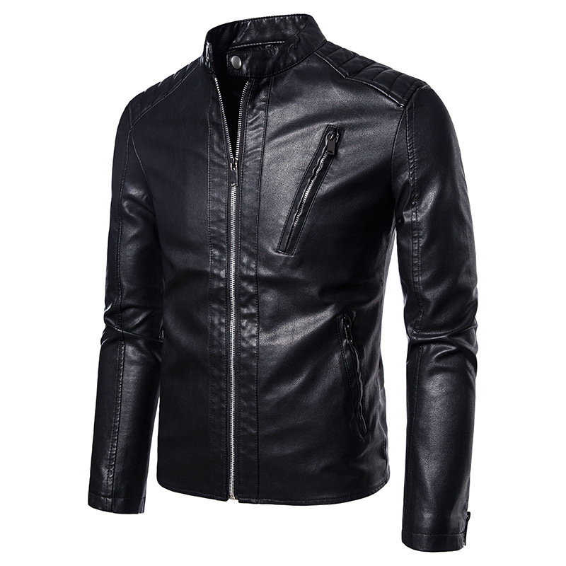 Spring Autumn Leather men's casual coat custom handsome youth spring autumn motorcycle jacket for man